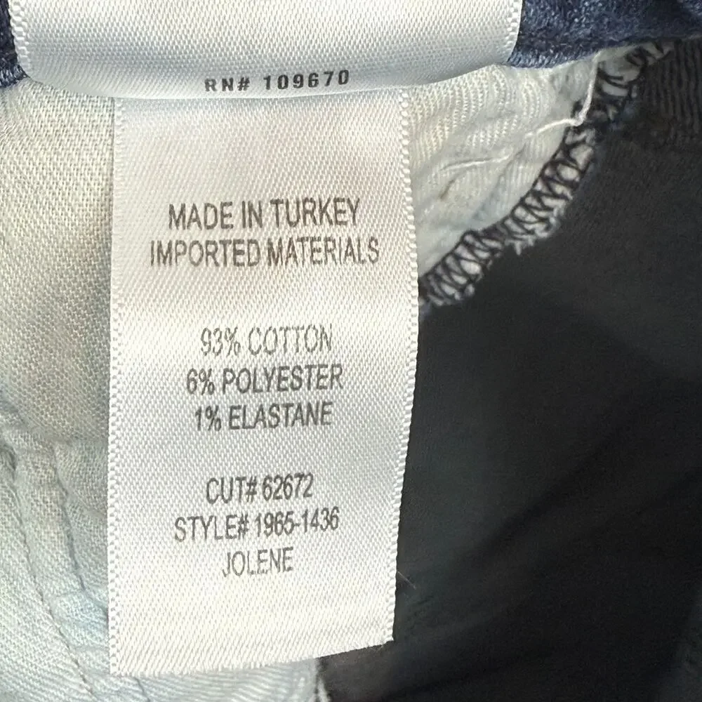 Citizens of Humanity Jolene Jeans Women 27 Blue Denim Button Fly Ankle Straight‎